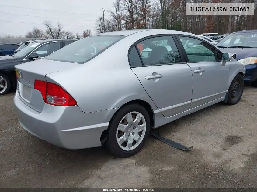 1HGFA16596L083663 2006 Honda Civic Lx