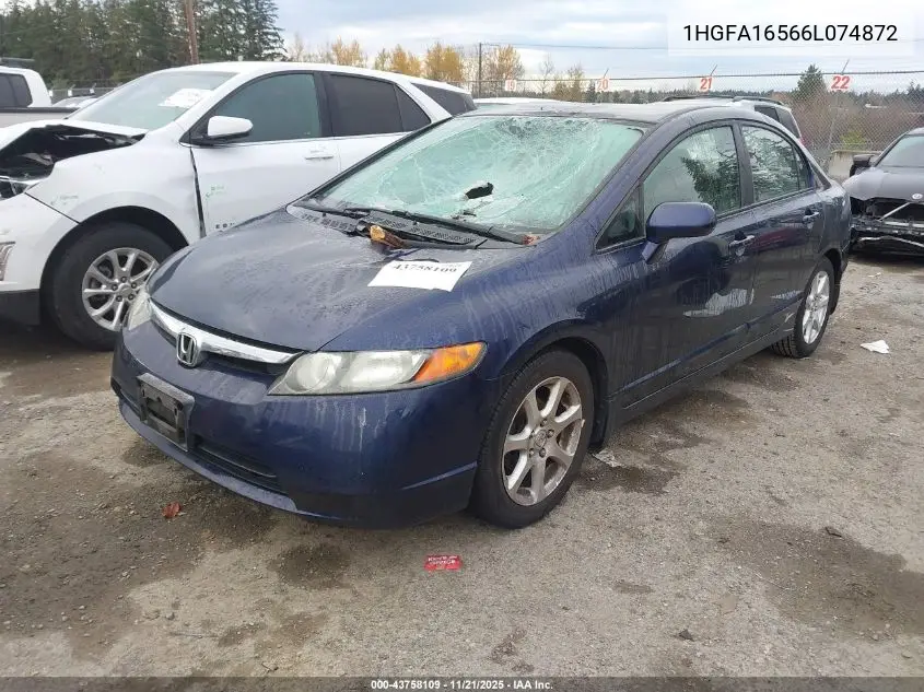 1HGFA16566L074872 2006 Honda Civic Lx