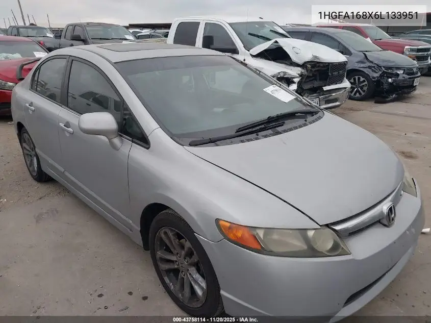 1HGFA168X6L133951 2006 Honda Civic Ex