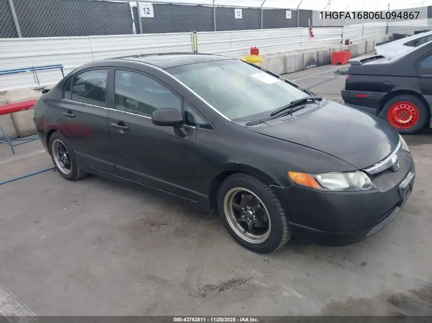 1HGFA16806L094867 2006 Honda Civic Ex