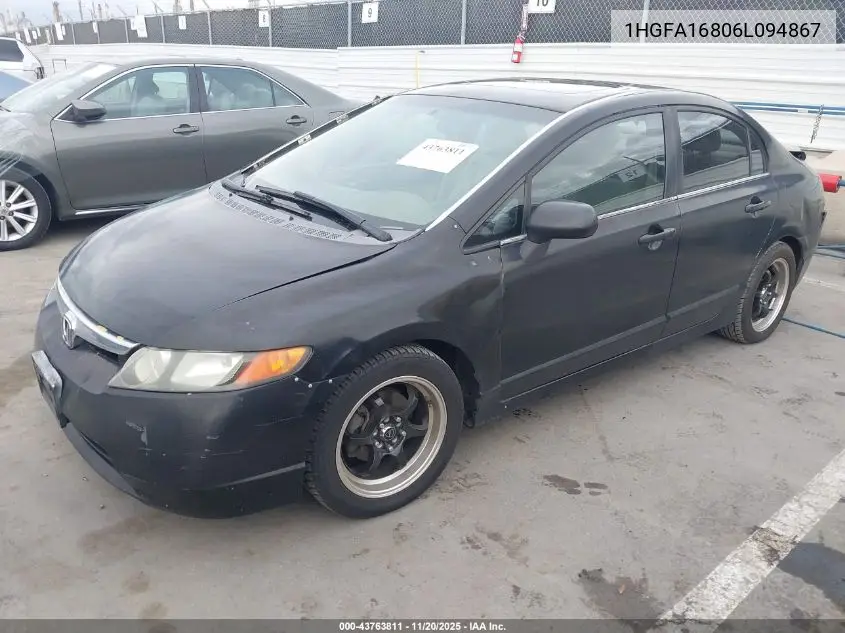 1HGFA16806L094867 2006 Honda Civic Ex