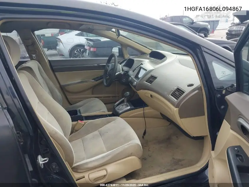 1HGFA16806L094867 2006 Honda Civic Ex