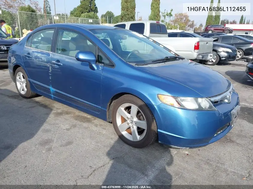 1HGFA16836L112455 2006 Honda Civic Ex