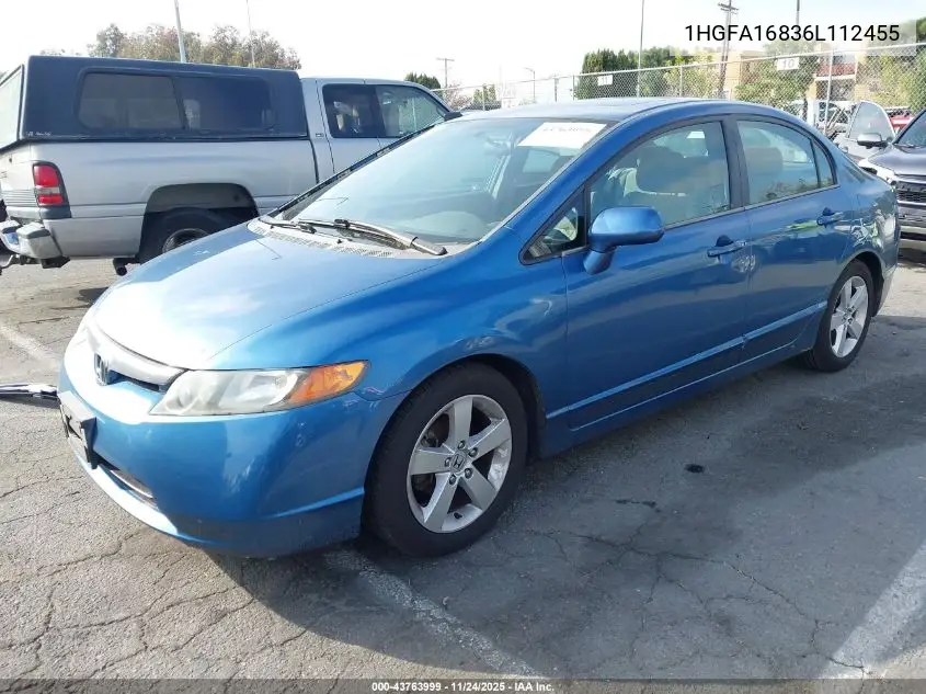 1HGFA16836L112455 2006 Honda Civic Ex