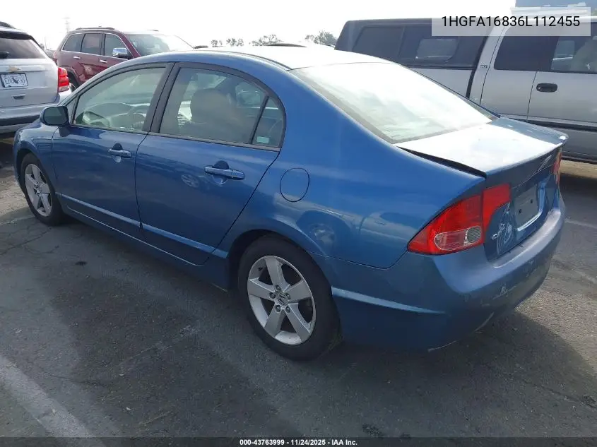 1HGFA16836L112455 2006 Honda Civic Ex