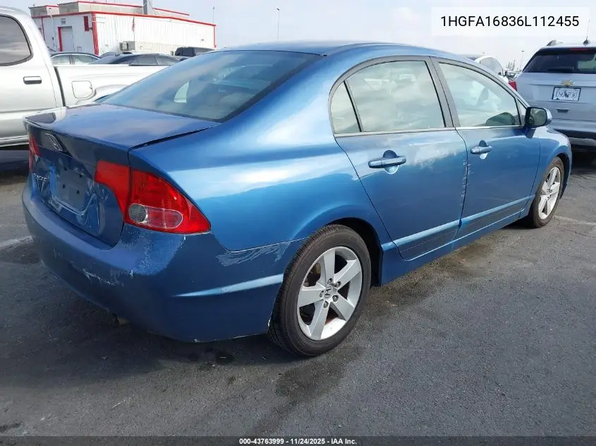1HGFA16836L112455 2006 Honda Civic Ex