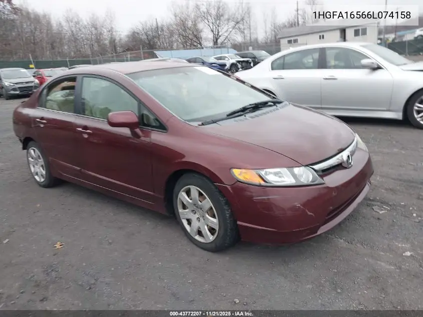 1HGFA16566L074158 2006 Honda Civic Lx