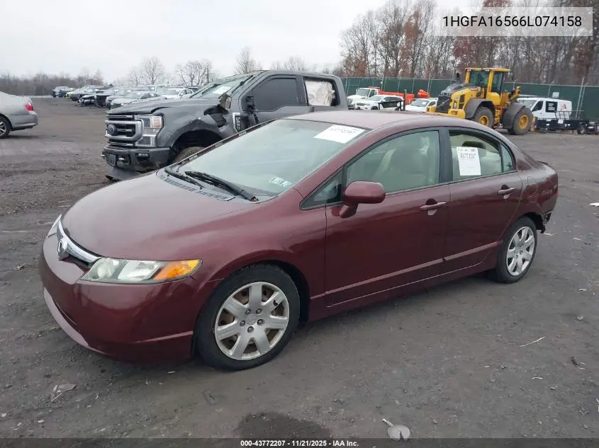 1HGFA16566L074158 2006 Honda Civic Lx
