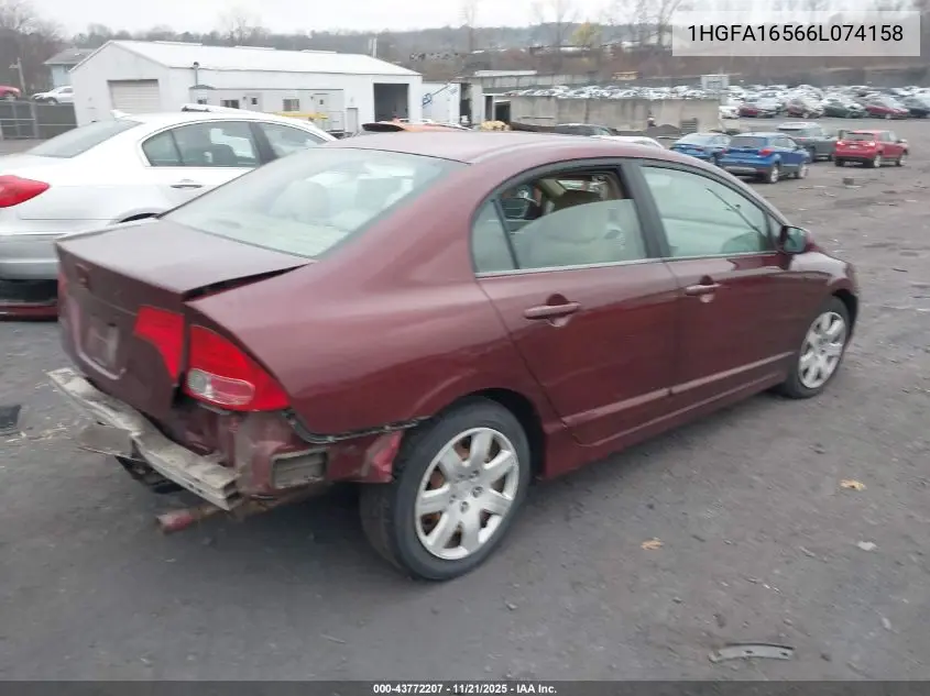 1HGFA16566L074158 2006 Honda Civic Lx
