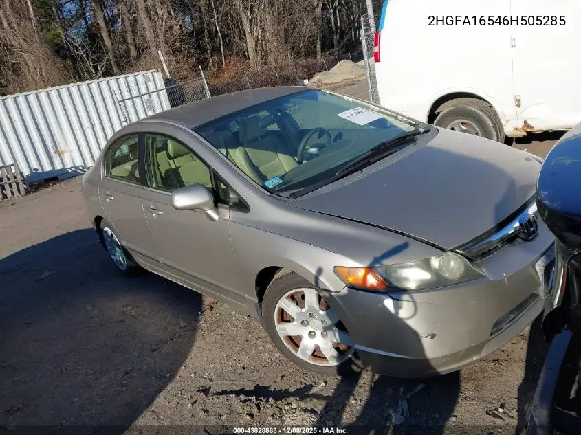 2HGFA16546H505285 2006 Honda Civic Lx