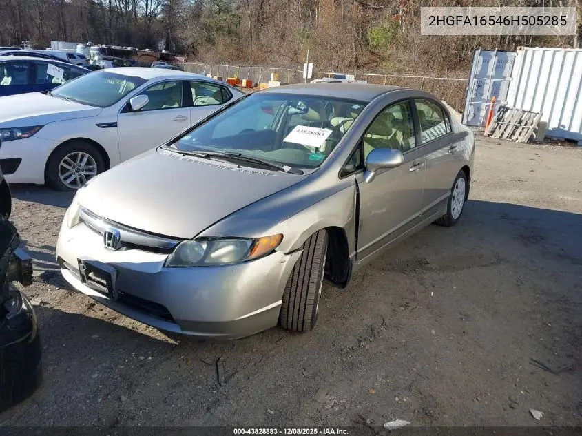 2HGFA16546H505285 2006 Honda Civic Lx