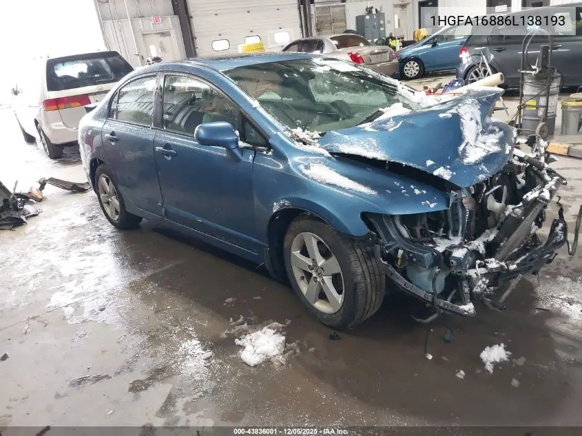 1HGFA16886L138193 2006 Honda Civic Ex