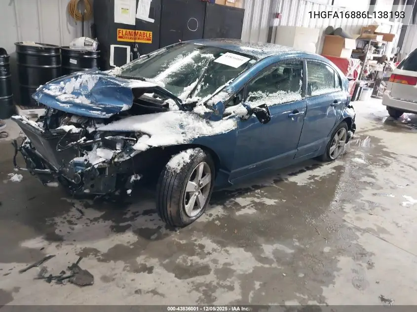 1HGFA16886L138193 2006 Honda Civic Ex