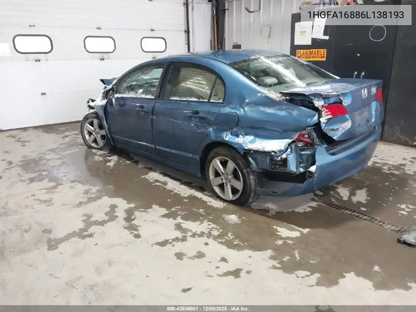 1HGFA16886L138193 2006 Honda Civic Ex