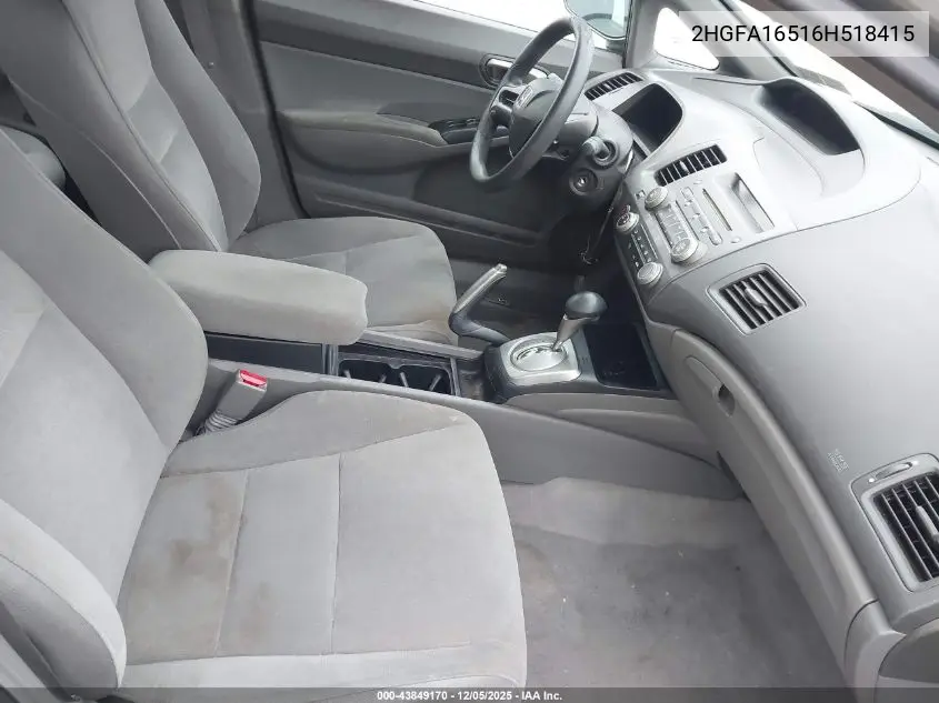 2HGFA16516H518415 2006 Honda Civic Lx