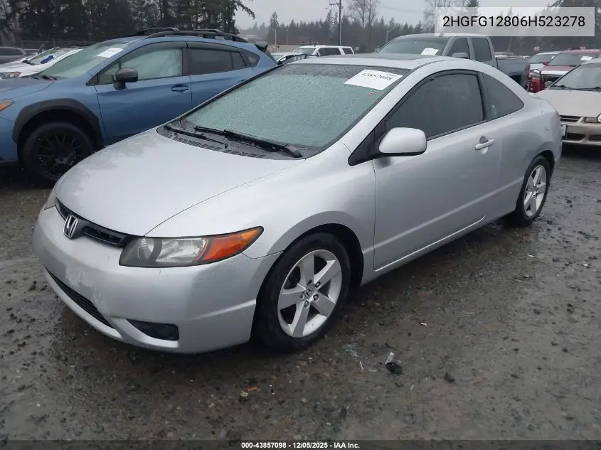 2HGFG12806H523278 2006 Honda Civic Ex