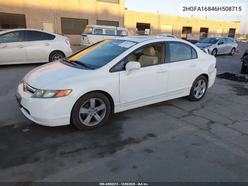 2HGFA16846H508715 2006 Honda Civic Ex