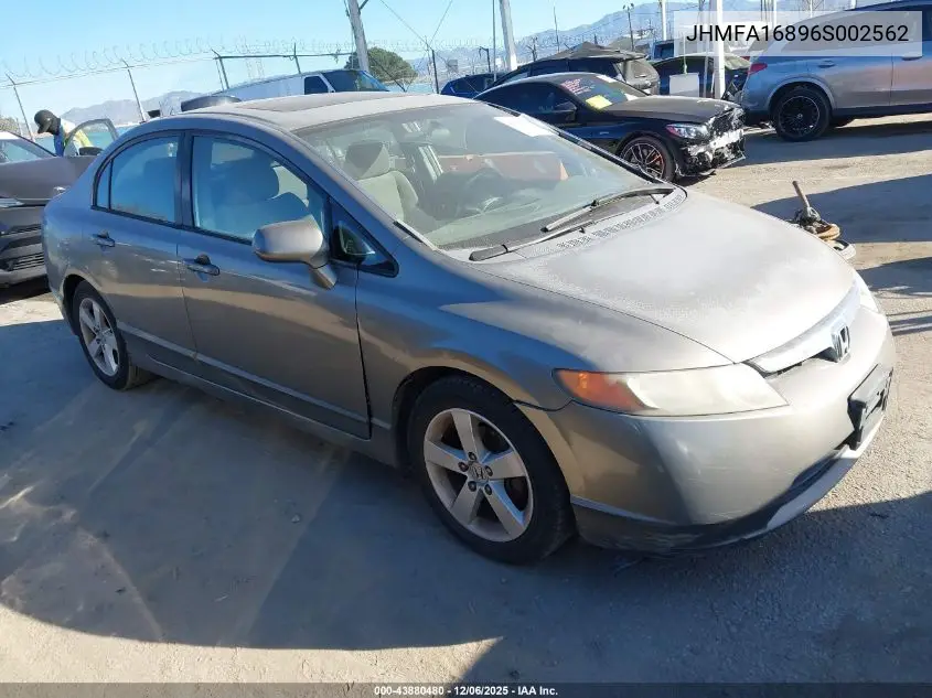 JHMFA16896S002562 2006 Honda Civic Ex