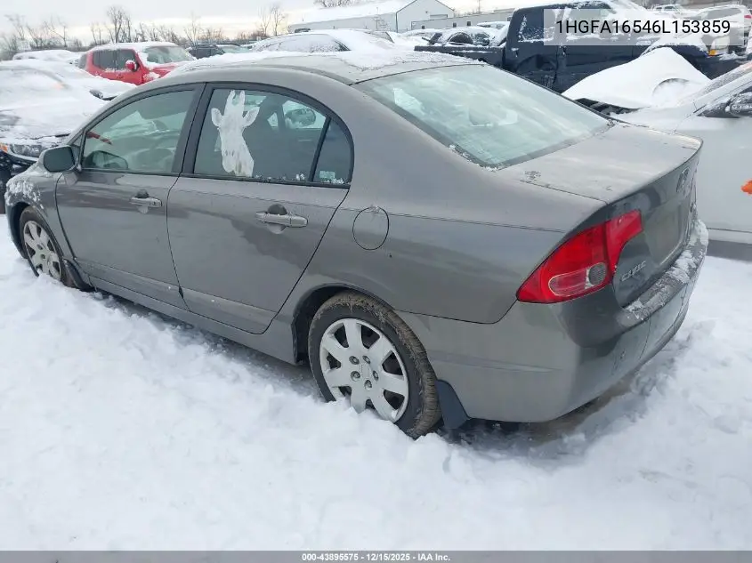 1HGFA16546L153859 2006 Honda Civic Lx