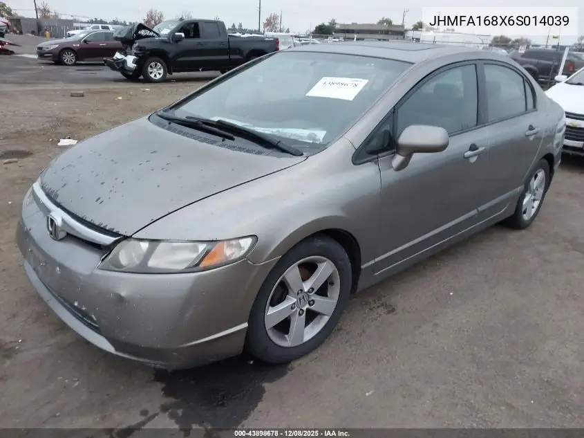 JHMFA168X6S014039 2006 Honda Civic Ex