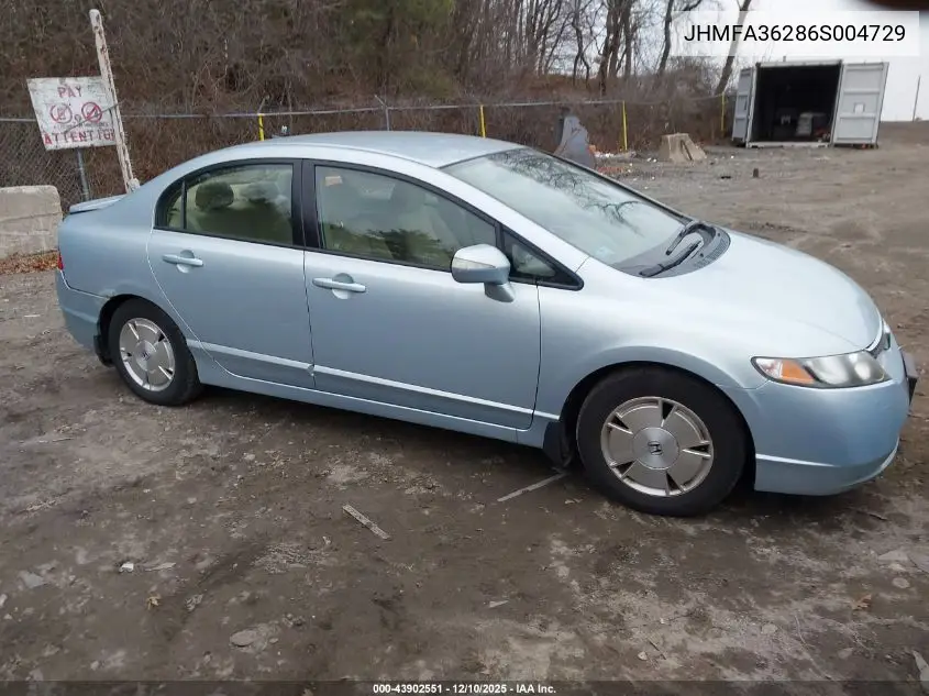 JHMFA36286S004729 2006 Honda Civic Hybrid