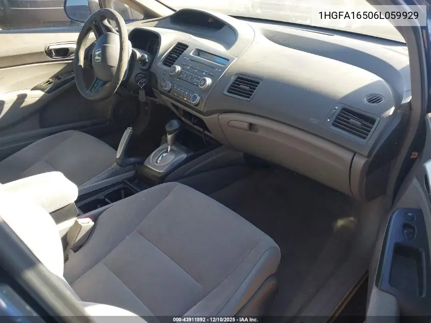 1HGFA16506L059929 2006 Honda Civic Lx