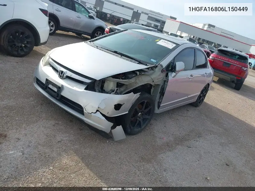 1HGFA16806L150449 2006 Honda Civic Ex