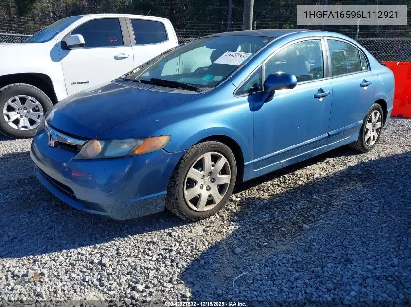 1HGFA16596L112921 2006 Honda Civic Lx