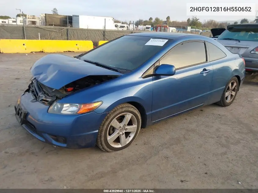 2HGFG12816H550652 2006 Honda Civic Ex