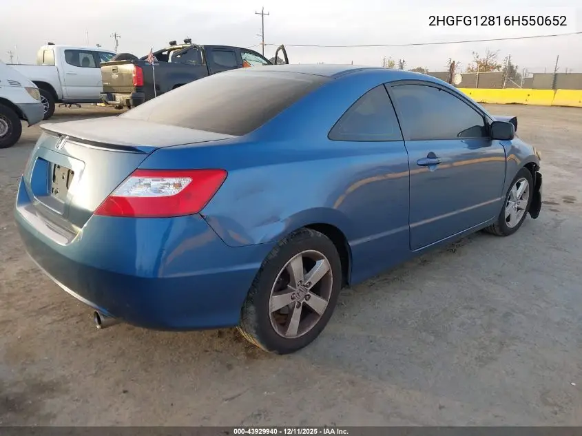 2HGFG12816H550652 2006 Honda Civic Ex