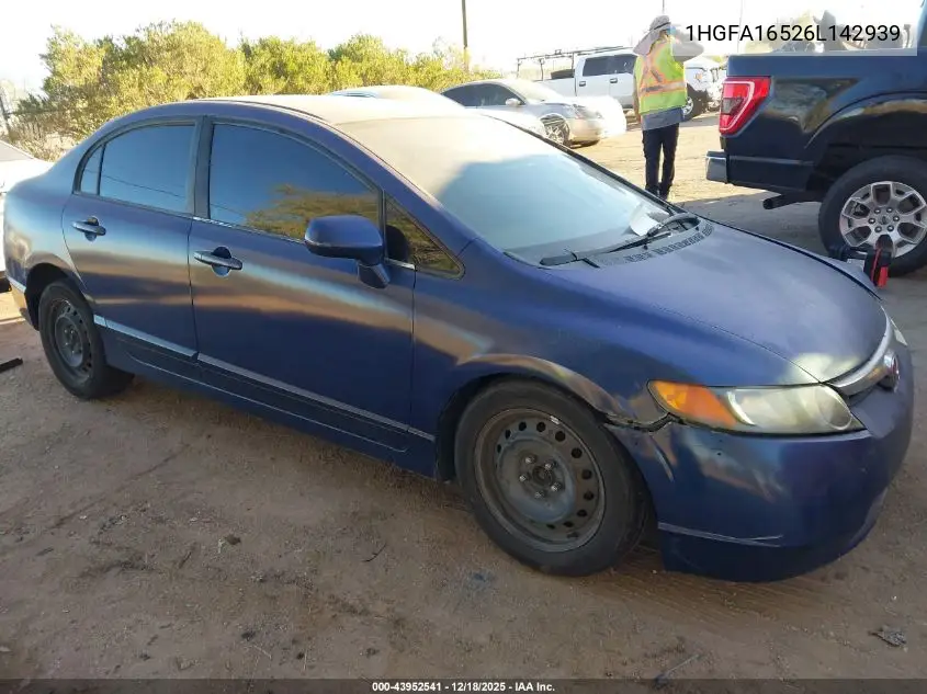 1HGFA16526L142939 2006 Honda Civic Lx