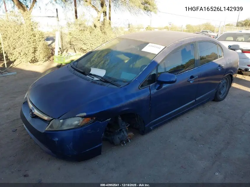 1HGFA16526L142939 2006 Honda Civic Lx
