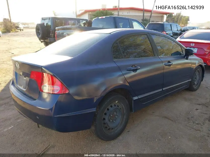 1HGFA16526L142939 2006 Honda Civic Lx