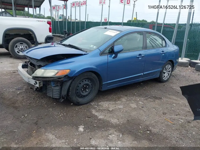 1HGFA16526L126725 2006 Honda Civic Lx