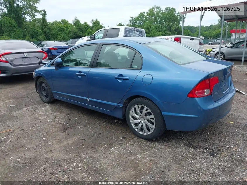 1HGFA16526L126725 2006 Honda Civic Lx
