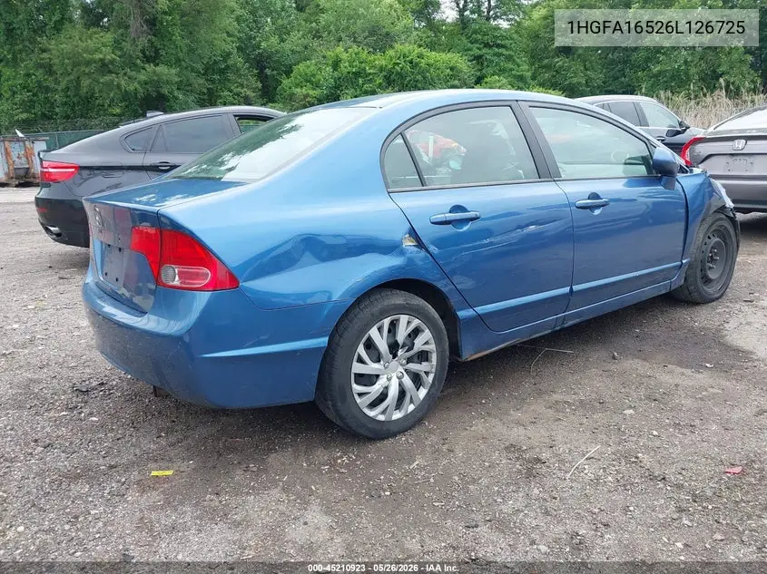 1HGFA16526L126725 2006 Honda Civic Lx