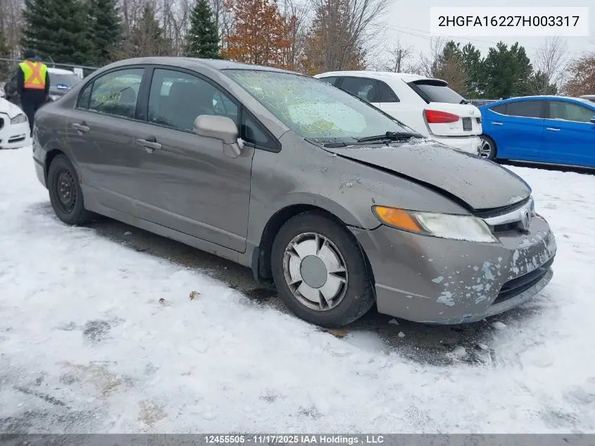 2HGFA16227H003317 2007 Honda Civic