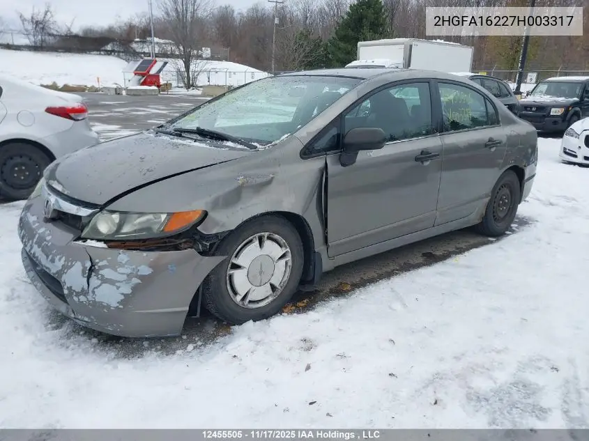 2HGFA16227H003317 2007 Honda Civic