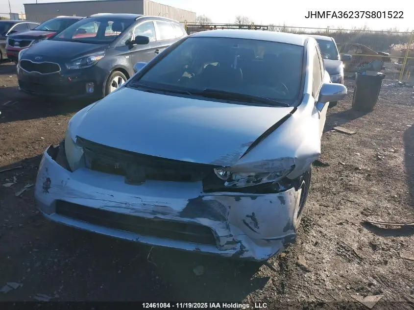 JHMFA36237S801522 2007 Honda Civic Hybrid