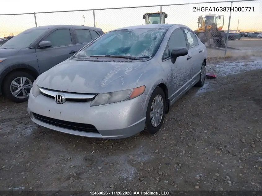 2HGFA16387H000771 2007 Honda Civic Dx