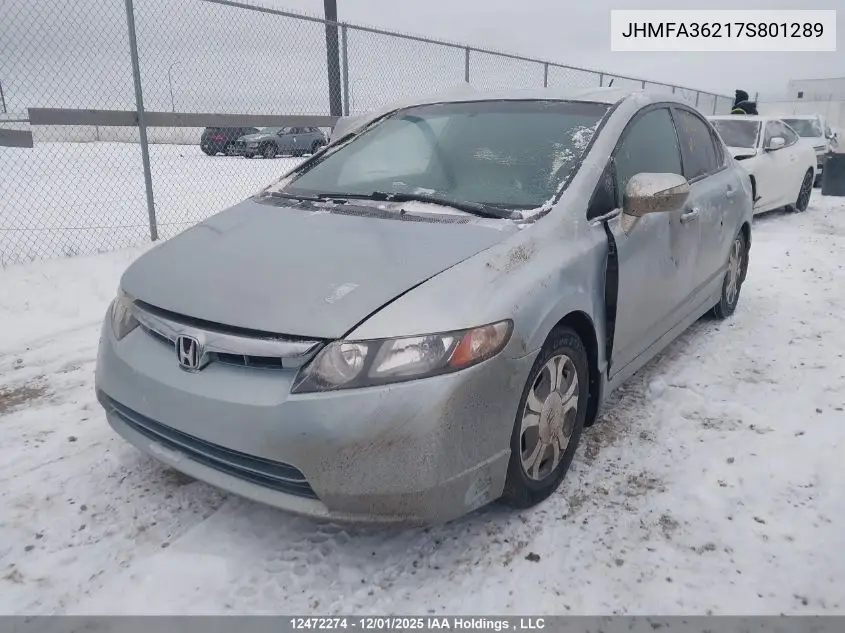 JHMFA36217S801289 2007 Honda Civic Hybrid