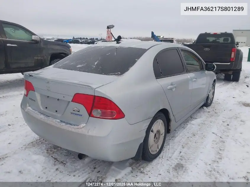 JHMFA36217S801289 2007 Honda Civic Hybrid