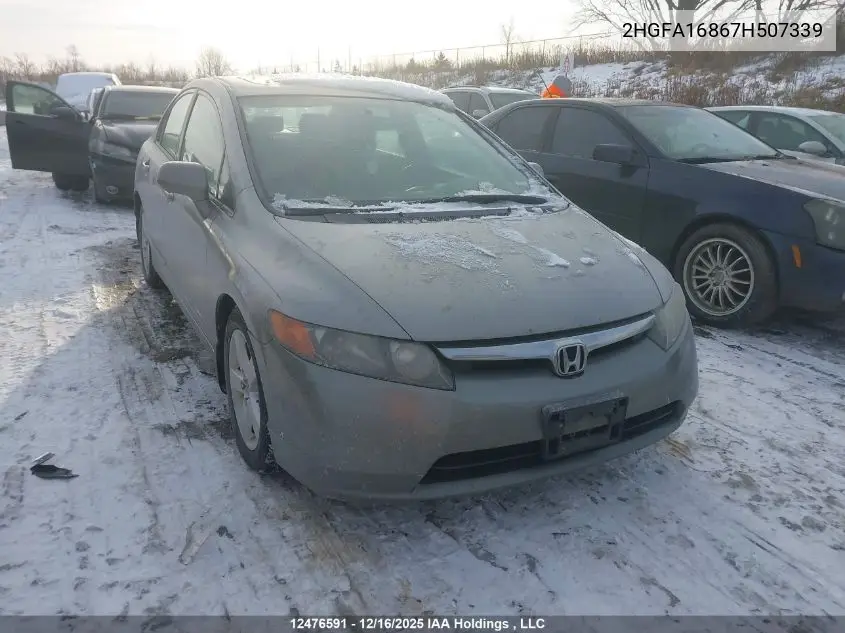 2HGFA16867H507339 2007 Honda Civic Ex 4Dr