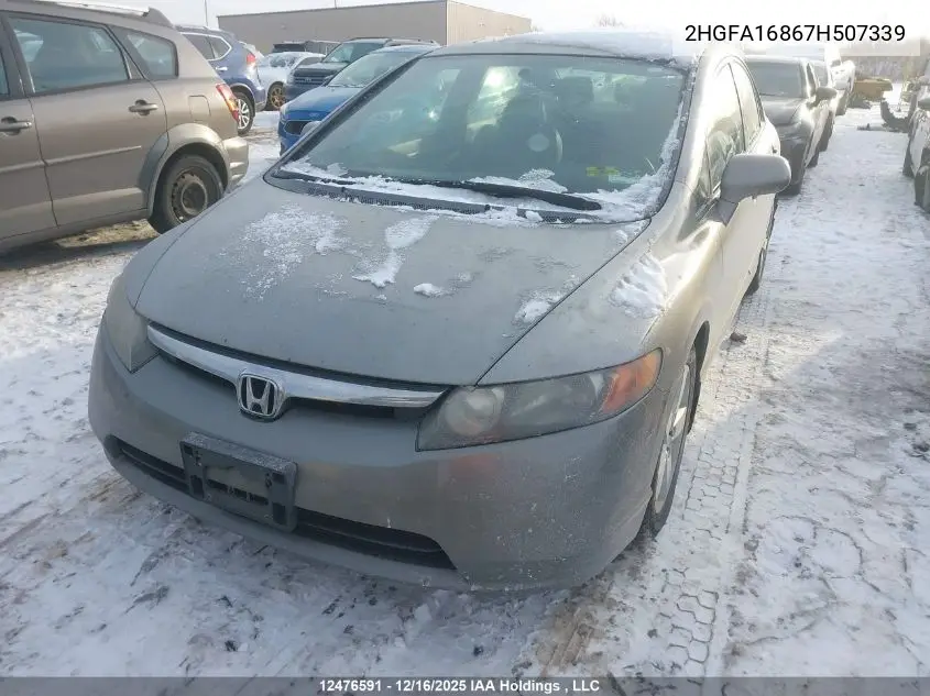 2HGFA16867H507339 2007 Honda Civic Ex 4Dr