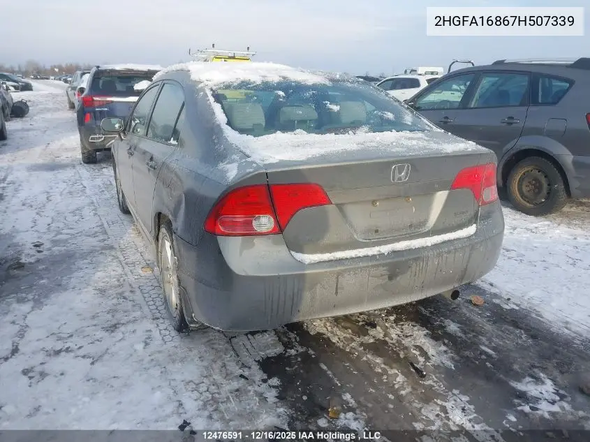 2HGFA16867H507339 2007 Honda Civic Ex 4Dr