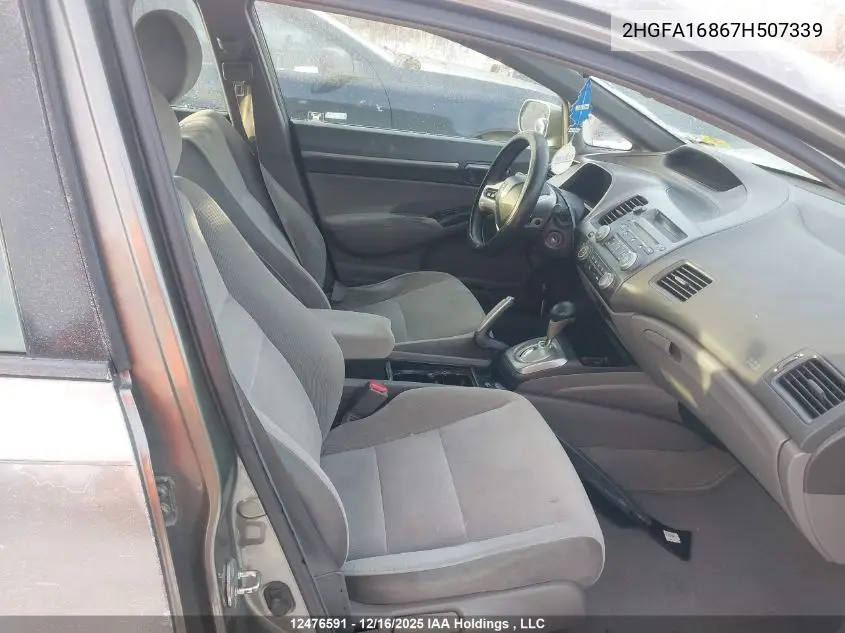 2HGFA16867H507339 2007 Honda Civic Ex 4Dr