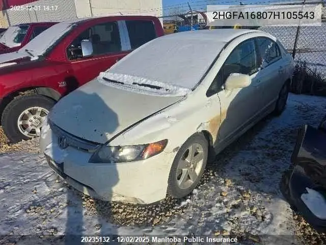 2HGFA16807H105543 2007 Honda Civic Ex
