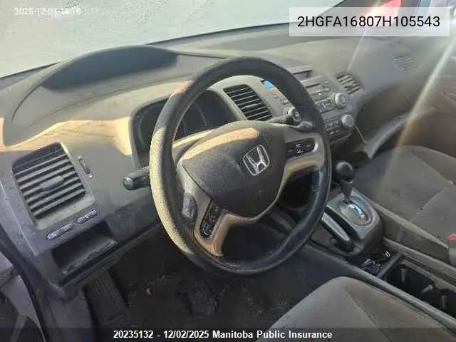 2HGFA16807H105543 2007 Honda Civic Ex