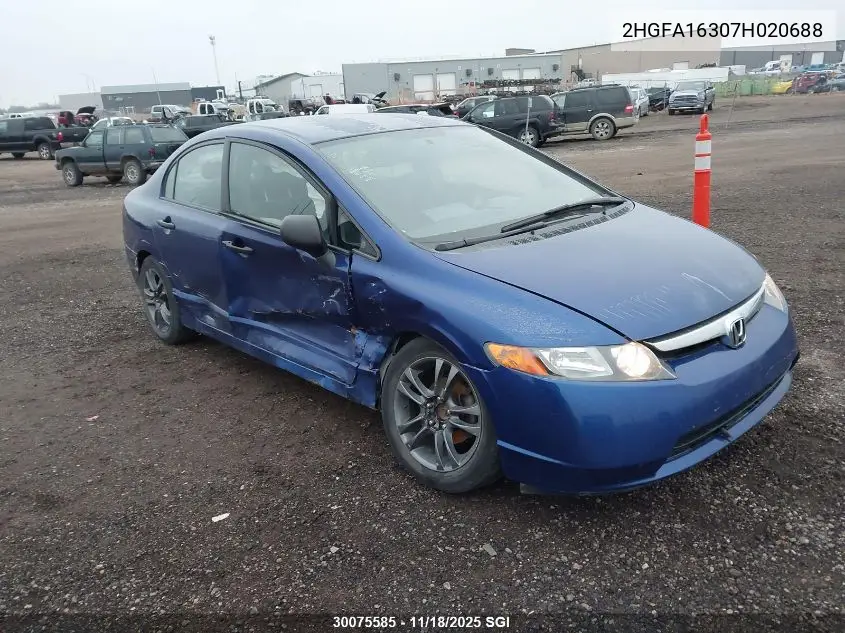 2HGFA16307H020688 2007 Honda Civic Dx