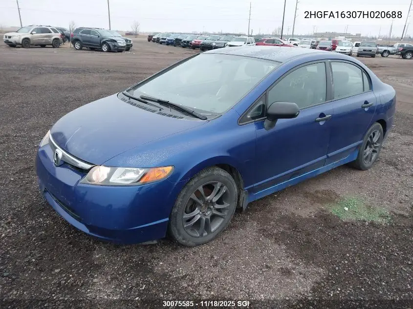 2HGFA16307H020688 2007 Honda Civic Dx